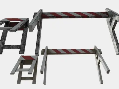 Road Barriers Low-poly 3D model