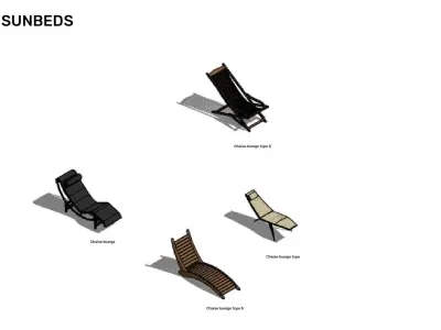 Sunbeds - Pack of revit families 3D model