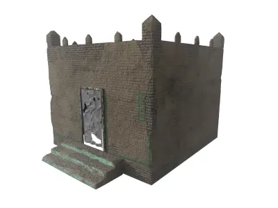 Village Old Mud House Low-poly 3D model