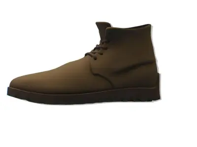 Cartoon High Poly Subdivision Grey Boots Low-poly 3D model