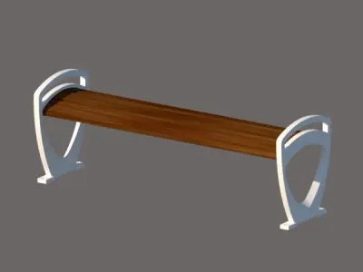 Outdoor bench sitting casting feet 3D model