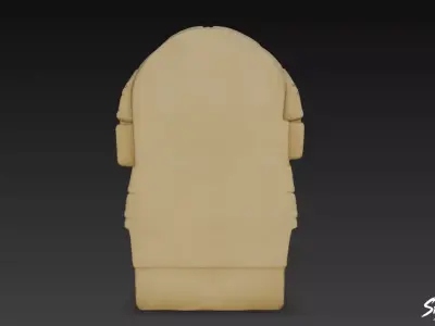 Aztec Stone Head of Quetzalcoatl Low-poly 3D model