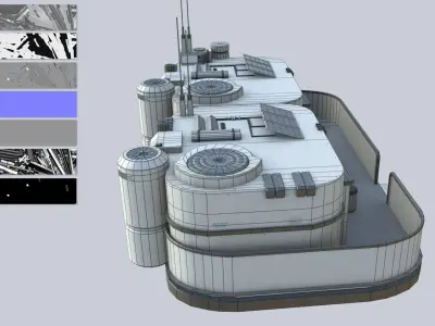 Scifi house Low-poly 3D model