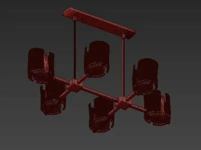 Feiss chandelier with four glass shades 3D model