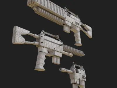 Sci-Fi Weapons Low-poly 3D model