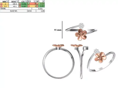 Women Light Weight Ring STL OBJ FBX JCD Details 3D print model 11