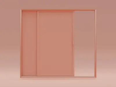 Aluminum Sliding Window 2 panels 220 x 210 mm 3D model