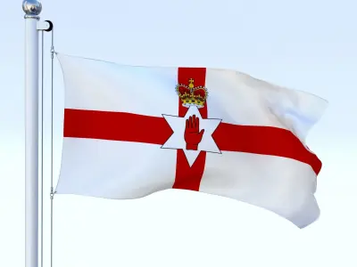 Animated Northern Ireland Flag Low-poly 3D model