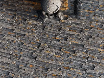 H85 Slate Stone - PBR - 4K - Seamless Low-poly 3D model