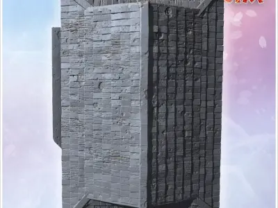 Modular house with removable roof intricate lattice windows and  3D print model