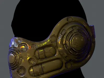 Gas mask helmet 3d model scifi Low-poly  Low-poly 3D model 475