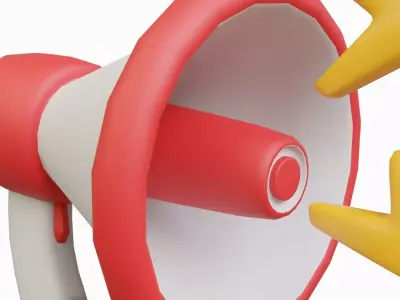 Megaphone With Lighting Sound Effect 3D model
