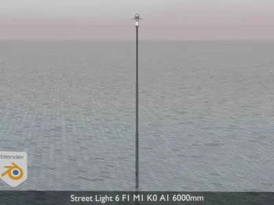 Street Light 6 F1 M1 K0 A1 6000mm Low-poly 3D model