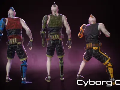 Cyborg 02 Low-poly 3D model