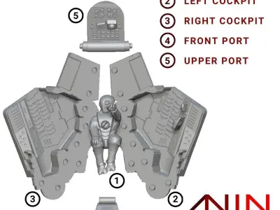 104-Type Open Cockpit Kit 3D print model