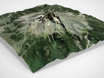 Stratovolcano Hood Oregon USA 3D model