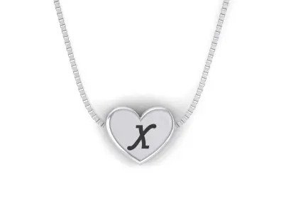 Pendant initial heart X 3D print model