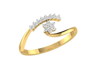 Women Ring  Render 3dm STL OBJ FBX Details 3D print model 19