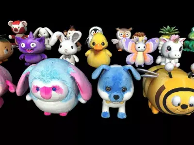 Plushy Toys Pack Low-poly 3D model