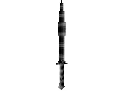 Voxel Sword v1 001 Low-poly 3D model