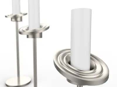 candlestick three candle holders 3D model