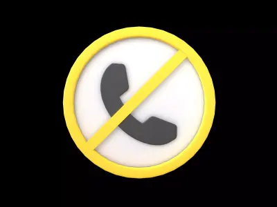 Prohibited Phone Symbol V1 002 Low-poly 3D model