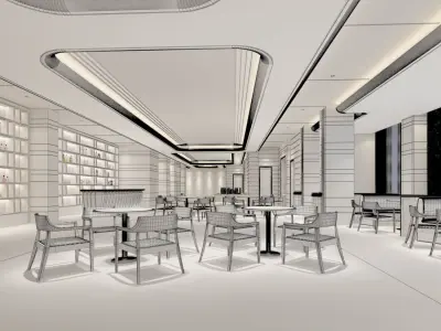 Business Restaurant - Coffee - Banquet  69 3D model