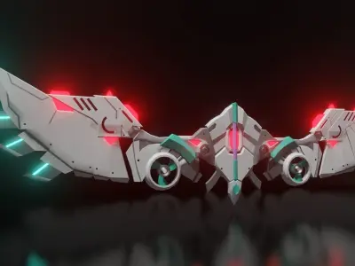 Mechanic Wing Low-poly 3D model 4