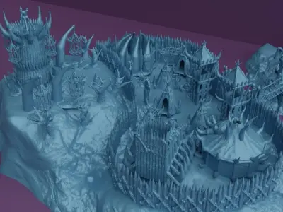 Modular Goblin Camp Tabletop Terrain 28 mm 3D print model