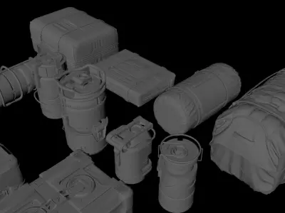 15 models of sci-fi gear bags 3D model