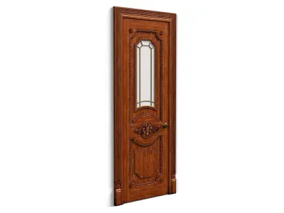 Door0004 carved wooden door 3D model