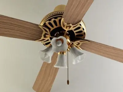 wood Ceiling fan 3D model