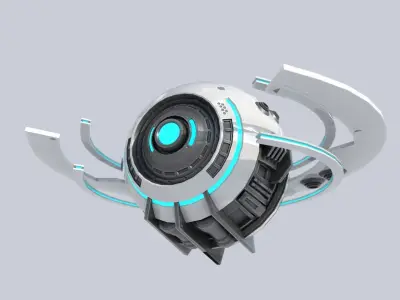 Sphere ship Low-poly 3D model