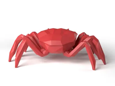 Crab Low Poligonal Low-poly 3D model