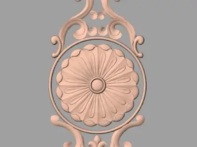 Door design 3D relief model STL format file for CNC carving E693 3D model