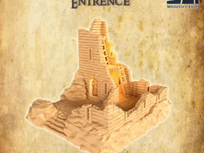 Old Catacomb Entrence Tabletop Terrain 28 MM 3D print model