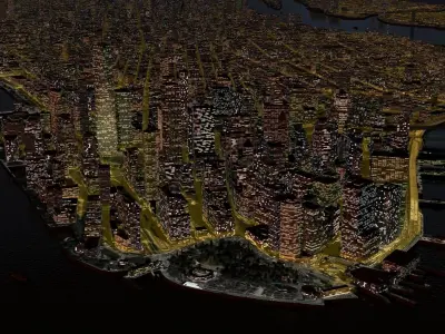 New York City Night 3D model