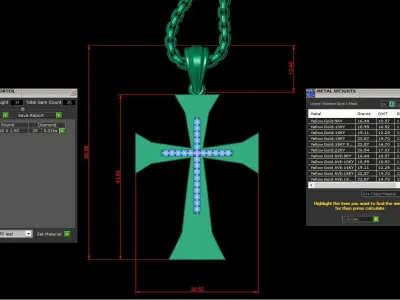 Cross Light Gold 3CP079 3DM STL 3D model