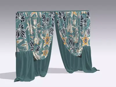 Curtain Low-poly 3D model