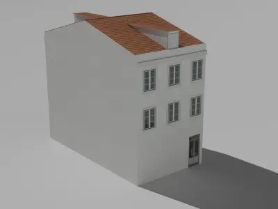 Portugal style shop and barber Low-poly 3D model