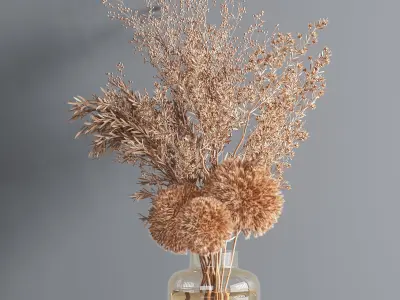 plants bouquet vase 04 3D model