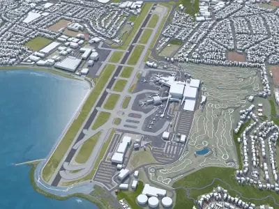 Wellington International Airport Low-poly 3D model