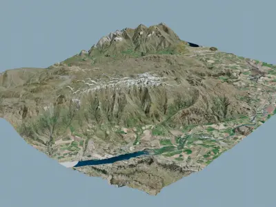 Mountains Landscape - Cardrona Valley New Zealand 3D model