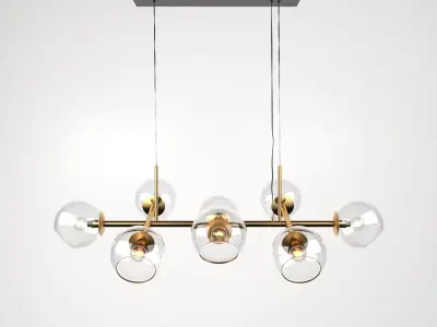 Staggered Glass Chandelier 3D model