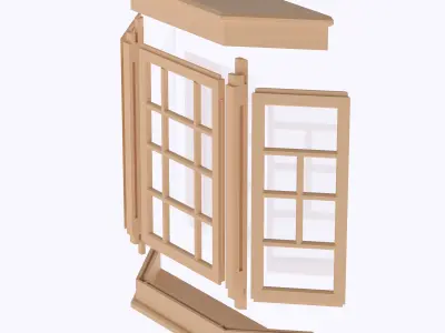 Bay window multi-color and multi-material features  3D print model