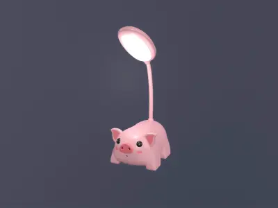 Pig Desk Lamp Cute  Low-poly 3D model