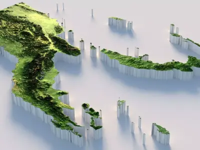 Papua New Guinea Terrain Country 3D model