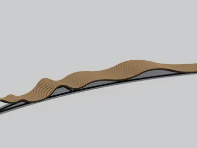 Wooden Deck Bench 3D model