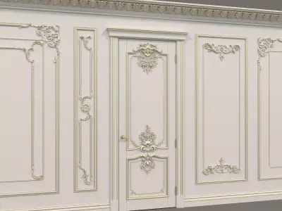 Wall Molding in Classic French style 28 3D model