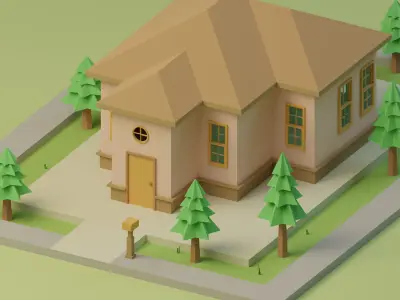 Lowpoly Houses Collection 1 3D Model Pack